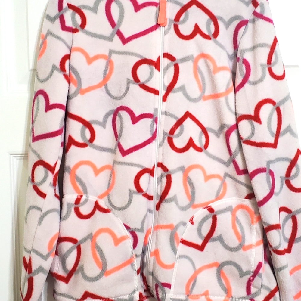 Fleece Heart Hooded Jacket sz 14
